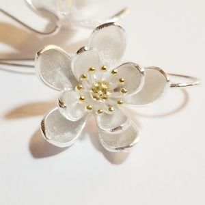 Silver Plated Lotus Earrings